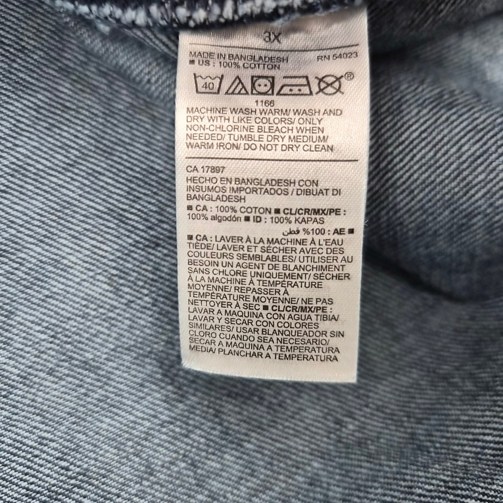 Old Navy Womens Plus 3X Denim Shirt Jacket Dark Wash Blue Cotton Shacket 1166 - Picture 4 of 7